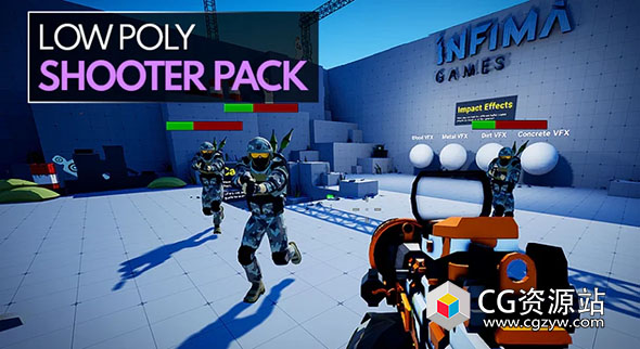 Unreal低多边形射击游戏包 Low Poly Shooter Pack v6.0+v5.0 UE5.3-5.4+