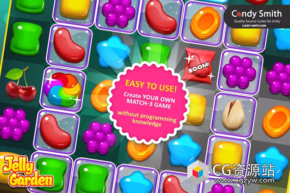 Unity消消乐游戏模板 Match 3 Jelly Garden Kit 2.5