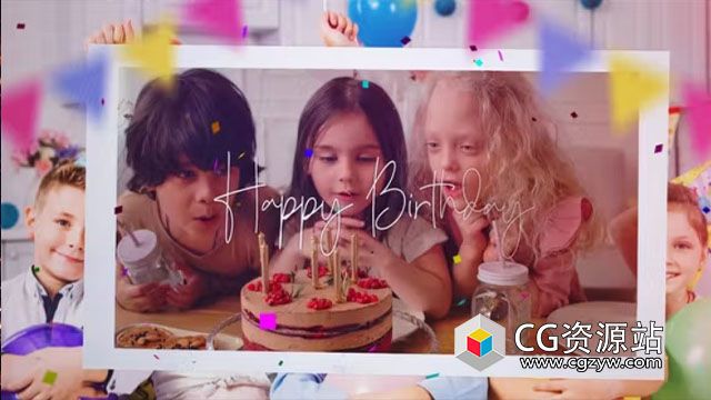 AE模板-儿童生日照片相册片头 Photo Slideshow – Happy Birthday