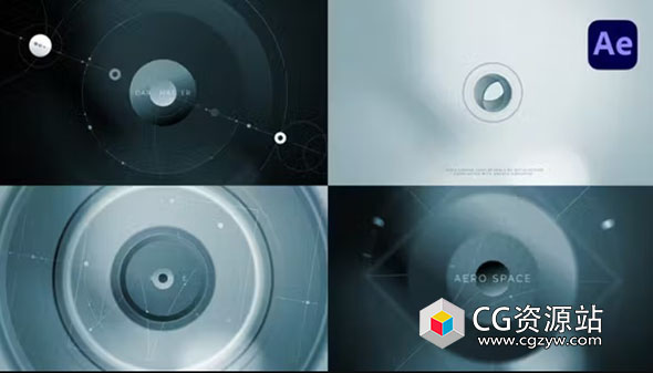 AE模板-创意科幻环形图形Logo动画开场 Circle Logo Opener
