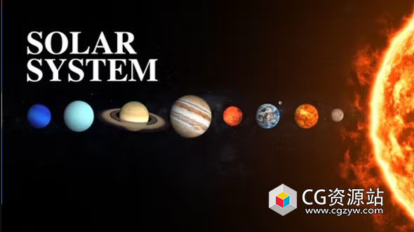 AE模板-太阳系星球行星动画 Solar System