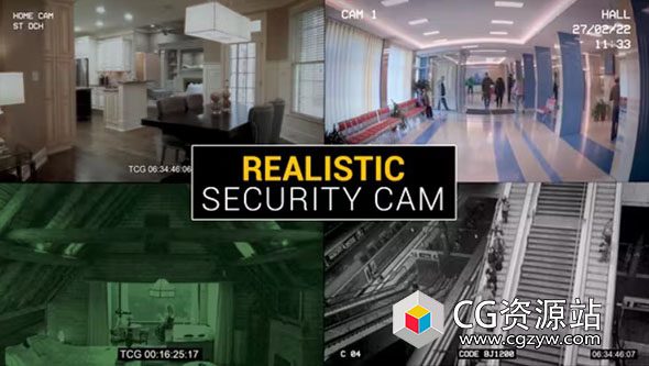 AE模板-逼真安全室内监控录像超市交通效果模板 Realistic Security Cam