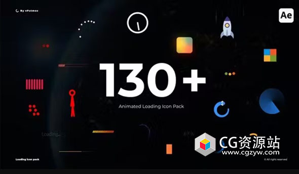 AE模板-138个数据读取进度加载图形动画 Loading Pack
