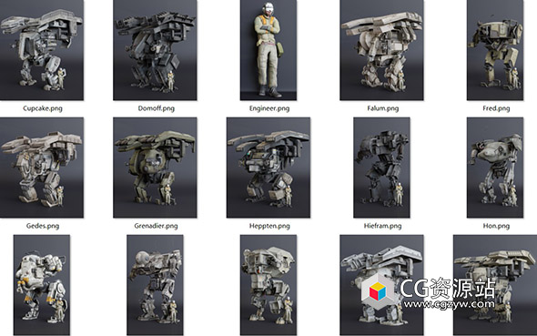 31组游戏机甲世纪3D模型 Hawken Game Characters Models Blender-图片1