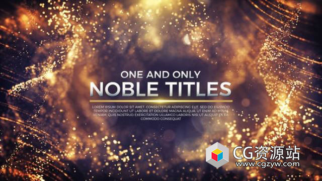 AE模板-梦幻粒子背景文字标题宣传片头 Noble Titles
