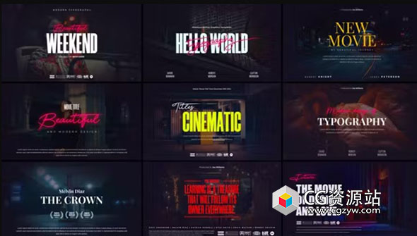 AE+PR模板-30组电影文字标题排版字幕动画 Cinematic Film Titles