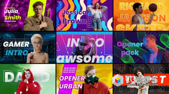 AE模板-时尚图形vlog视频人物定格动画 Freeze Frame