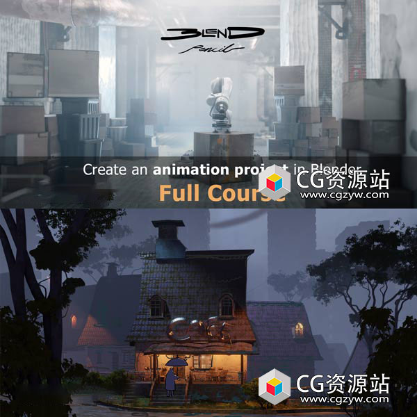 Blender三维故事场景建模材质动画全流程基础教程+中英文字幕-图片1