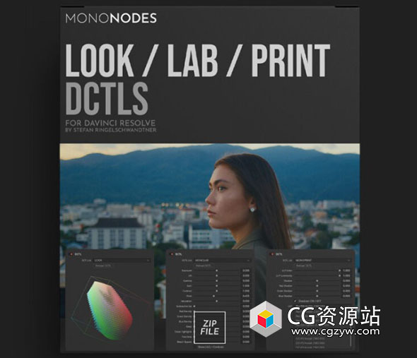 达芬奇电影感柯达富士胶片负片模拟调色插件DCTL节点预设 MonoNodes – LOOK LAB PRINT V3.0+V1.1+中文字幕教程-图片1