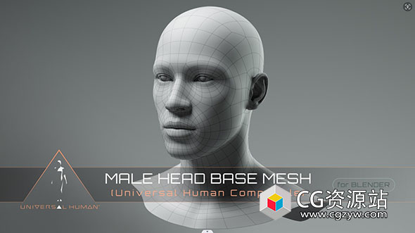 Blender通用人体男性身体3D模型 Universal Human Male Base Mesh v3.0