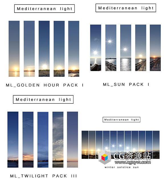 32组HDRI高动态天空素材 Mediterranean HDRI Light PACKS