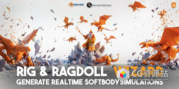 Blender角色骨骼自动装备绑定变形模拟插件 Auto Rig & Ragdoll Wizard v1.0.0