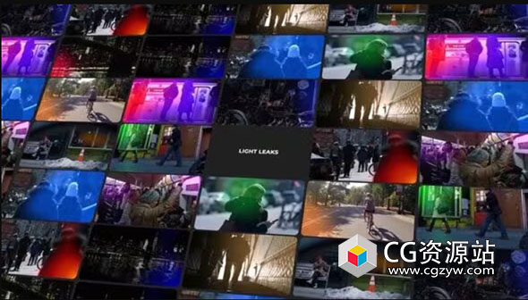 AE模板-大气梦幻漏光效果叠加元素开场 Light Leaks Overlay