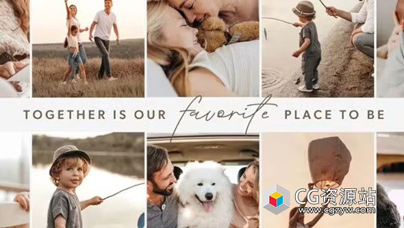 AE模板-网格布局照片拼贴幻灯片相册片头 Photo Slideshow & Collage Template