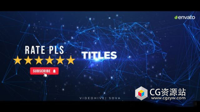 AE模板-科技感点线粒子背景文字标题宣传片头 Plexus Inspiration Titles