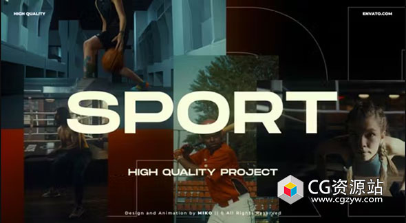 AE模板-体育运动健身介绍宣传片+背景音乐 Sport Intro Promo