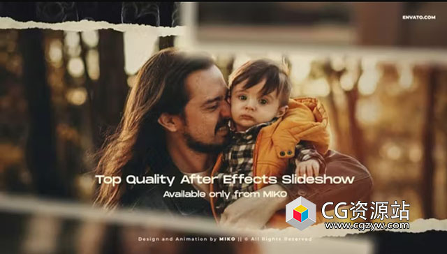 AE模板-复古照片回忆相册幻灯片开场 Slideshow