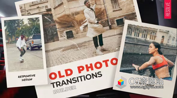 达芬奇模板-旧照片过渡定格视频转场 Old Photo Transitions