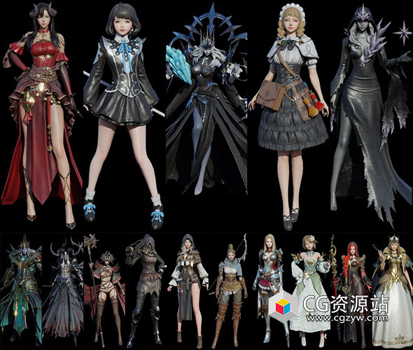 Blender 28组游戏人物角色3D模型 V4 Game Models-图片1
