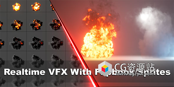 Blender几何节点实时视觉特效精灵粒子资产预设 Sprite Particles for Realtime VFX With GeoNodes V2.0