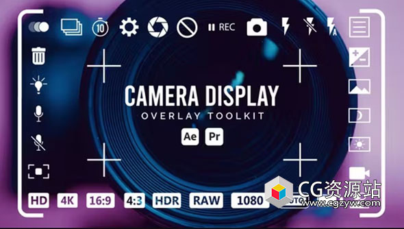 AE+PR模板-摄像机取景框叠加工具包动画 Camera Display Overlay Toolkit