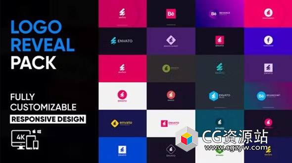 AE+PR模板-30个专业设计MG动画logo展示+背景音乐 Simple Logo Reval Pack