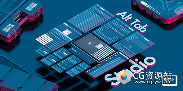 Blender摄影棚灯光材质摄像机动画预设插件 Alt Tab Studio V0.0.3 + 使用教程