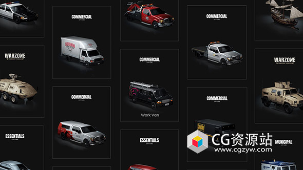 Blender卡车面包车牵引车汽车3D模型 City Cars Commercial-图片1