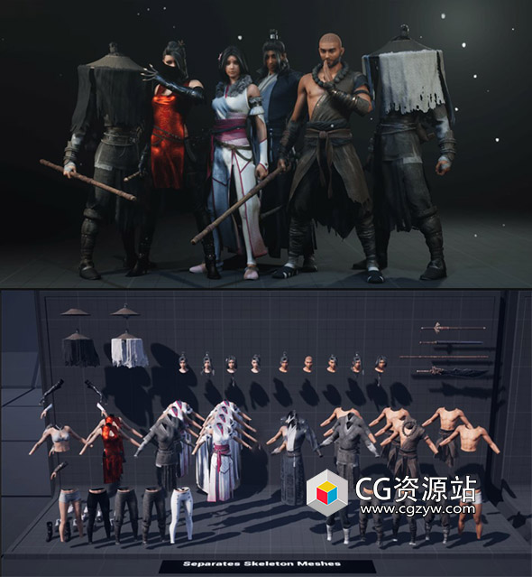 Unreal武林剑客游戏角色包 UE4.25-5.4