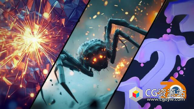 Blender节点模拟重力系统交互粒子特效教程+中英文字幕