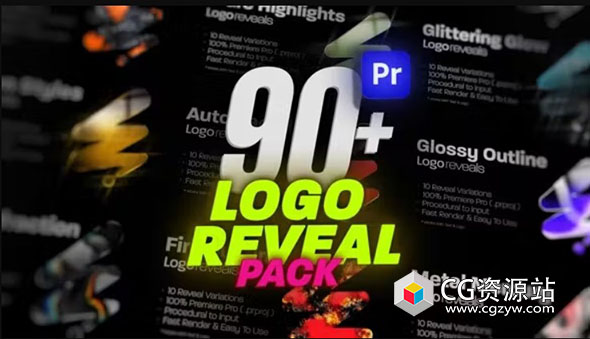 PR模板-90个闪亮金色logo标志展示动画 Premium Logo Reveals Pack
