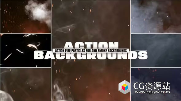 AE模板-火焰粒子烟雾背景叠加特效 Action Fire Particles Fog and Smoke Backgrounds