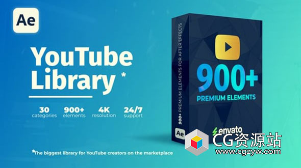 AE模板-900组社交媒体视频文字标题LUT调色转场图形包装动画预设