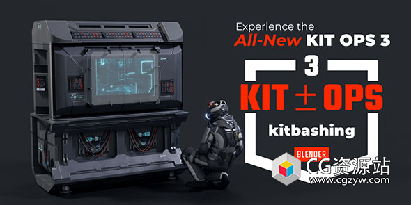 Blender预设-硬表面建模贴花材质资产库插件 Kit Ops 3 Pro v3.022