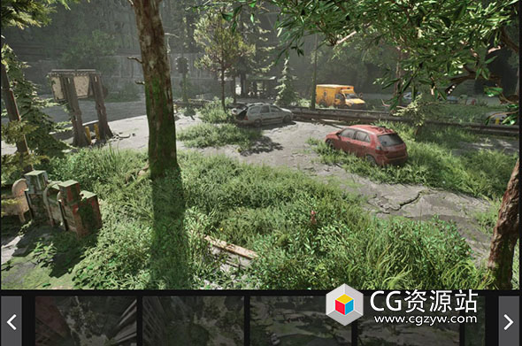 Unreal创建后世界末日城市完整环境包 Post Apocalyptic City V2 UE5.1+