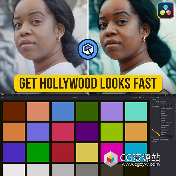 达芬奇插件-皮肤修复色彩校正DCTL预设 QT Charts – Qazi’s Toolkit-图片1