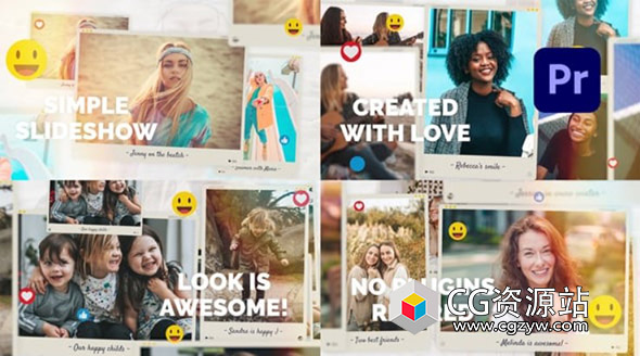 AE+PR模板-家庭旅行婚礼照片回忆相册片头 Sweety Memories