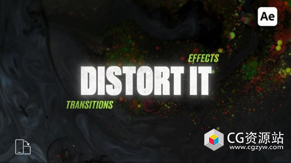 AE模板-24种时尚流畅扭曲摇晃过渡转场预设 Sleek and Stylish Distortion Transitions