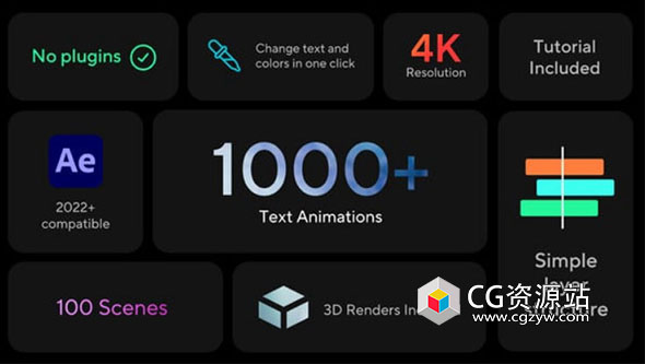 AE模板-现代时尚视频场景设计文字排版动画预设包 SPOTLIGHT – DESIGNS AND TYPOGRAPHY PACK