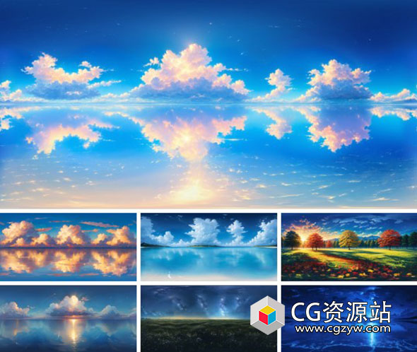 15组卡通动漫天空HDR贴图素材 Anime Sky HDRI Plus