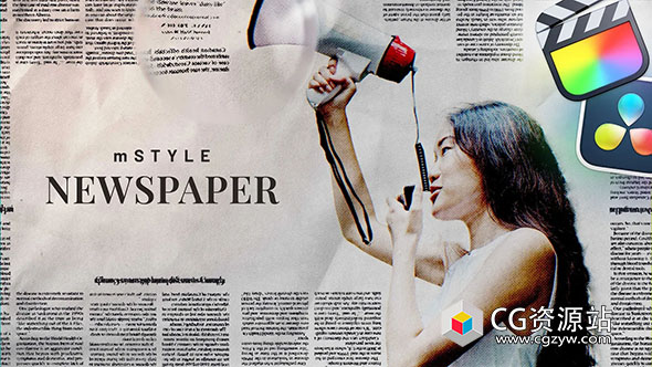 达芬奇插件-复古头条新闻报纸信息过渡标题排版预设 mStyle Newspape+使用教程-图片1