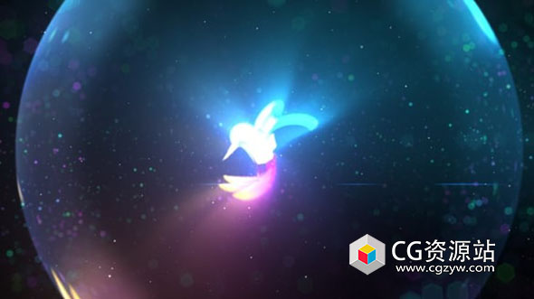 AE模板-炫彩发光粒子汇聚logo展示动画 Glow Particles Logo Reveal