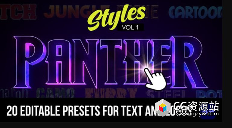 AE模板-20种独特电影风格文字标题预设 AE Cinematic Styles