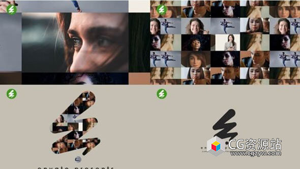 PR模板-照片墙Logo动画 Short Logo Photo Opener