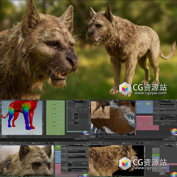 Houdini动物毛发模拟阿诺德渲染教程+中英文字幕