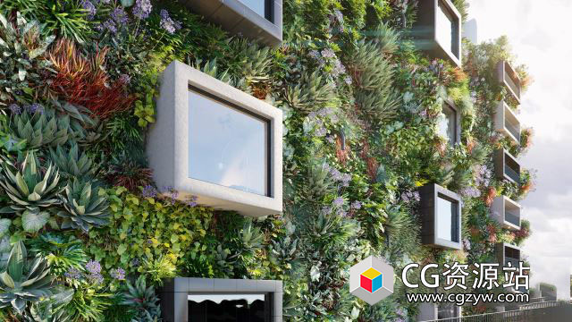 绿化墙垂直花园植物3D模型 Globe Plants – Bundle 47