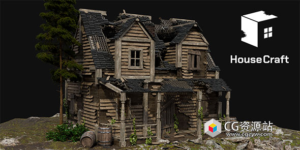 Blender木屋生成器几何节点资产预设 House Craft