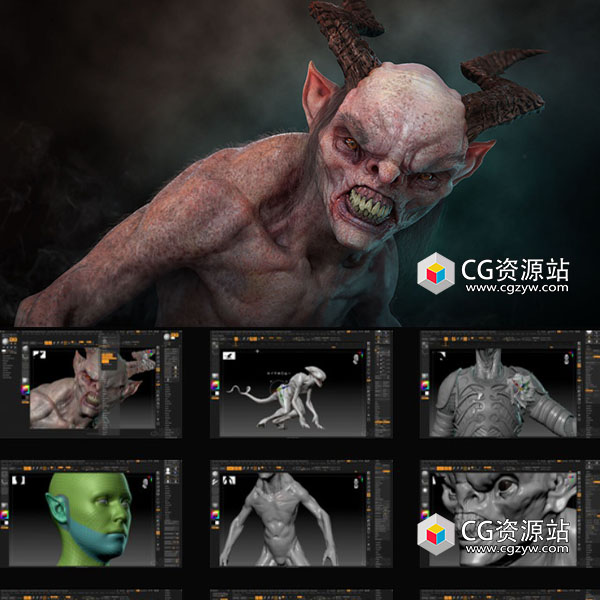 ZBrush 2024三维模型雕刻建模入门基础教程+中英文字幕