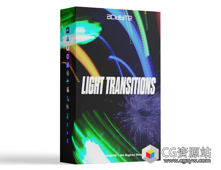 100个慢速快门流动拖尾光效转场4K视频素材 Light Transitions
