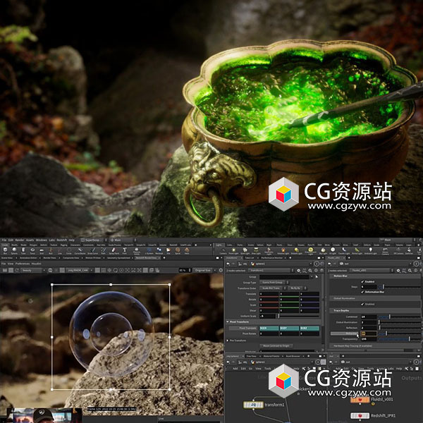 Houdini FLIP解算器流体模拟特效教程+中英文字幕